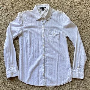 Volcom Sweet Nothing Lace Detail Button Down
